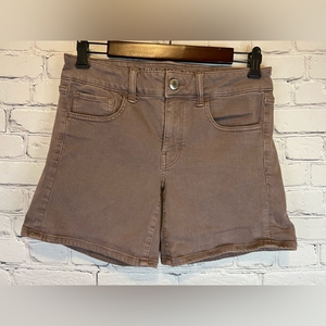 American Eagle Women's Super Stretch Midi AEO‎ Twill Purple Jean Shorts 8